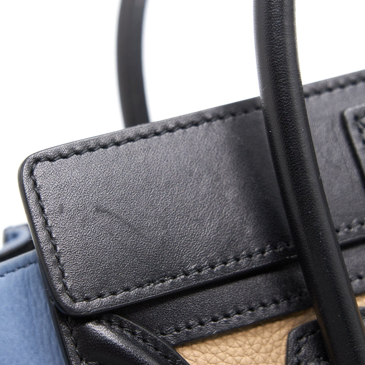 Celine Nano Luggage Bag Multi Color Beige/ Blue /Black