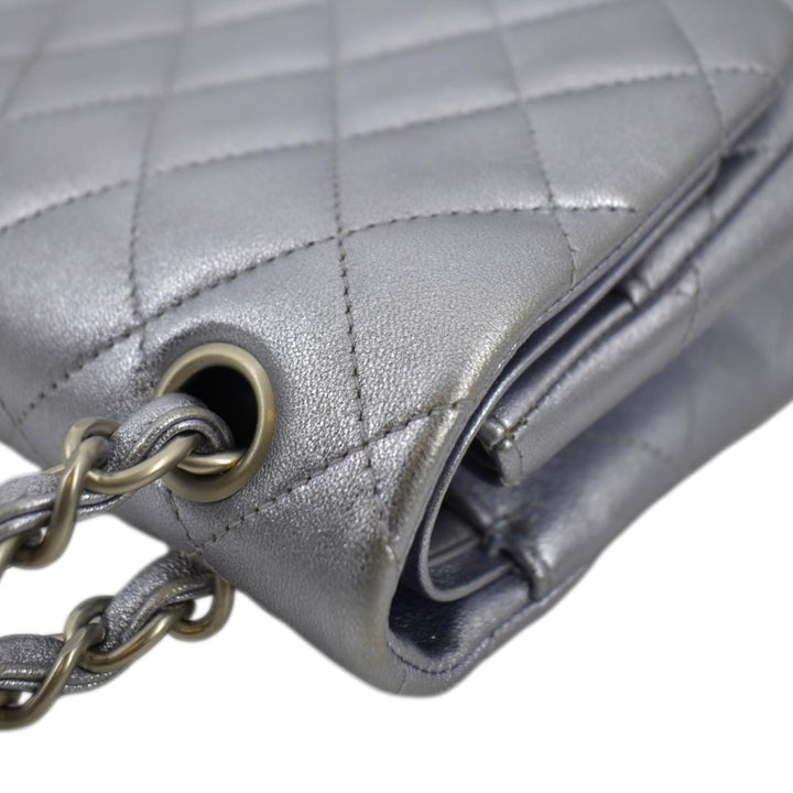 Top Quality Chanel Jumbo Flap Quilted Leather Shoulder Bag Silver