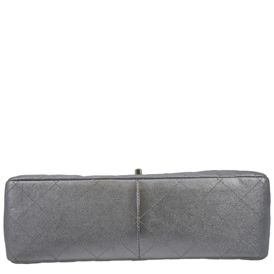 Top Quality Chanel Jumbo Flap Quilted Leather Shoulder Bag Silver