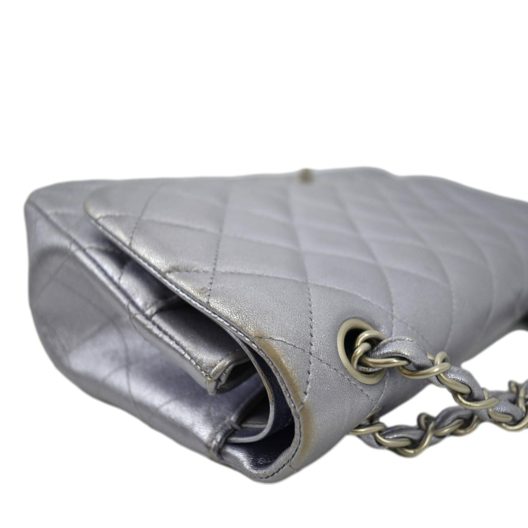 Top Quality Chanel Jumbo Flap Quilted Leather Shoulder Bag Silver