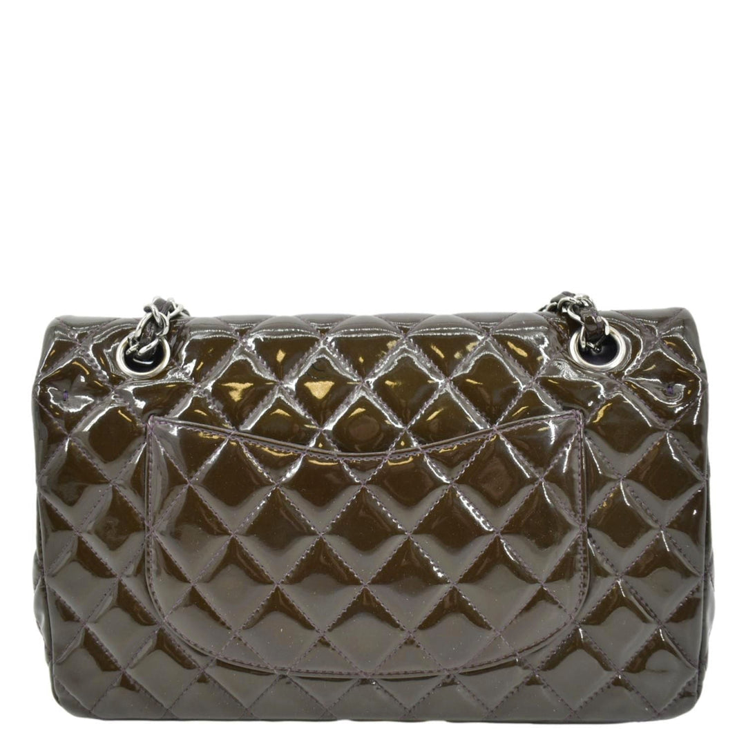 Top Quality Chanel Classic Medium Double Flap Patent Leather Shoulder Bag Dark Brown