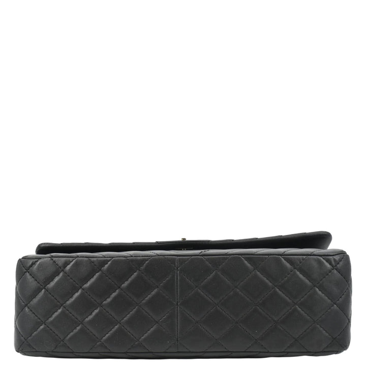 Top Quality Chanel Surpique Jumbo Chevron Lambskin Leather Flap Crossbody Bag Black