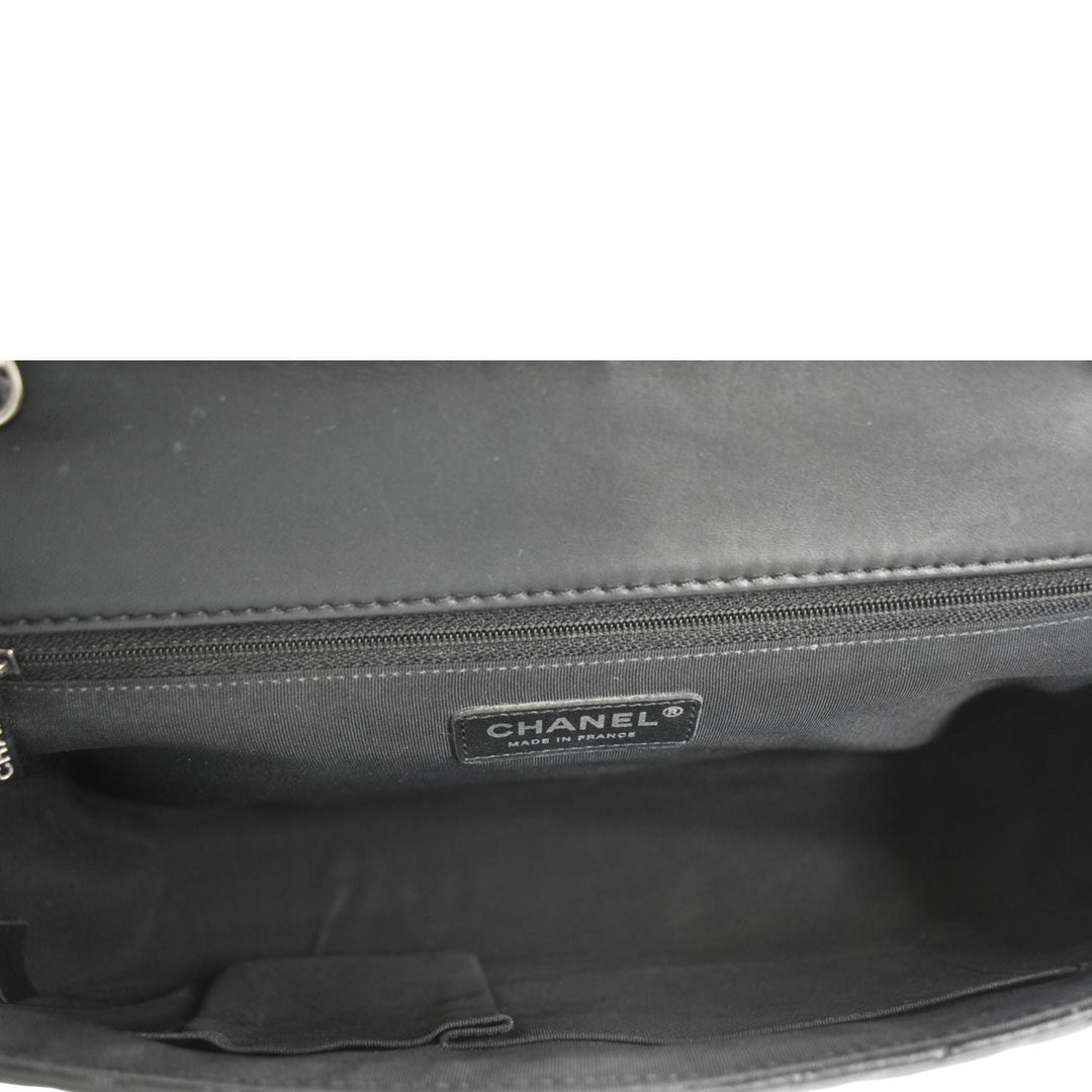 Top Quality Chanel Surpique Jumbo Chevron Lambskin Leather Flap Crossbody Bag Black