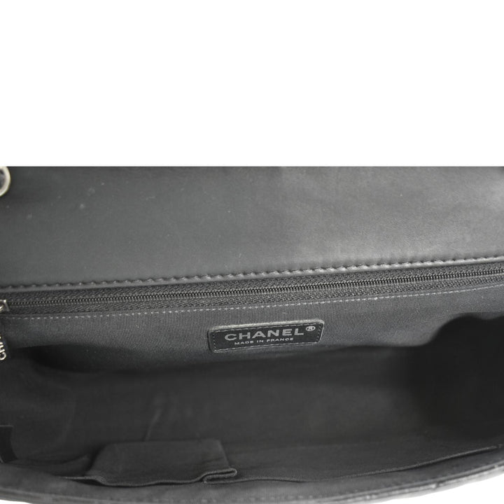 Top Quality Chanel Surpique Jumbo Chevron Lambskin Leather Flap Crossbody Bag Black