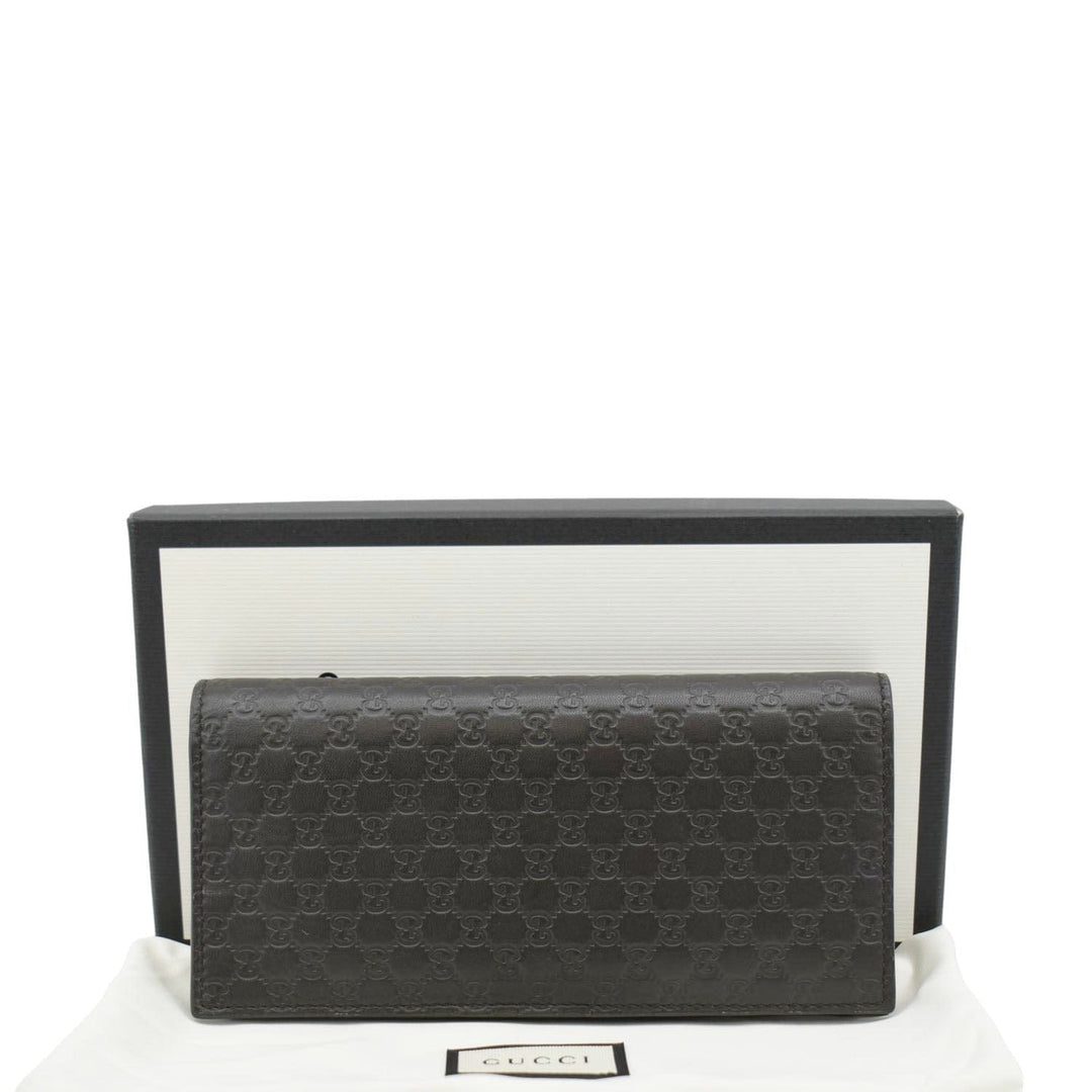 GUCCI Microguccissima GG Leather Bi-fold Long Wallet Black 544479