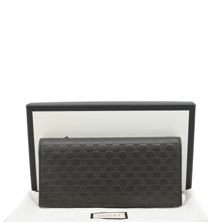 GUCCI Microguccissima GG Leather Bi-fold Long Wallet Black 544479