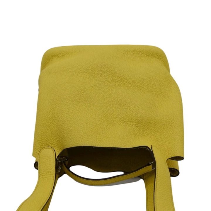 HERMES Picotin Lock 22 Taurillon Clemence Leather Hobo Bag Yellow