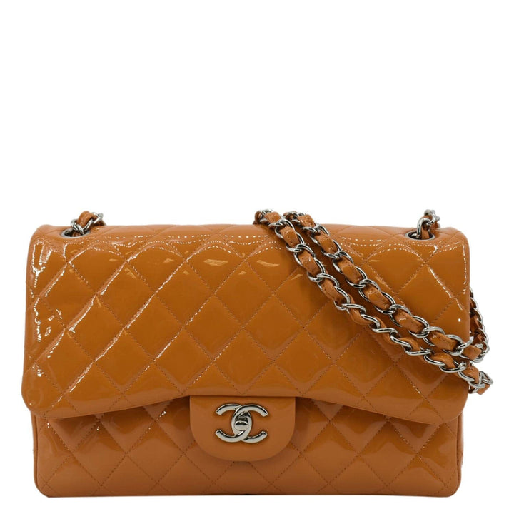 Top Quality Chanel Classic Jumbo Double Flap Quilted Leather Shoulder Bag Orange