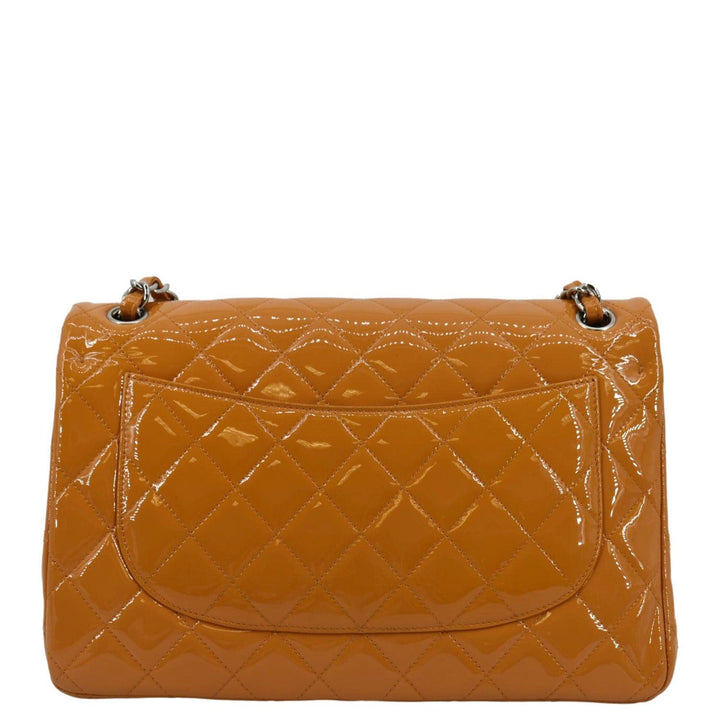 Top Quality Chanel Classic Jumbo Double Flap Quilted Leather Shoulder Bag Orange