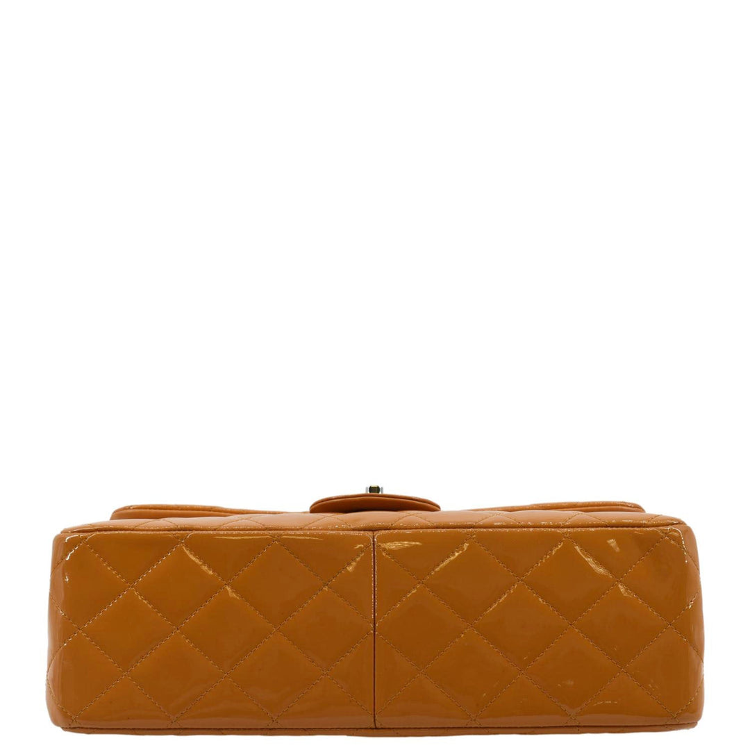 Top Quality Chanel Classic Jumbo Double Flap Quilted Leather Shoulder Bag Orange