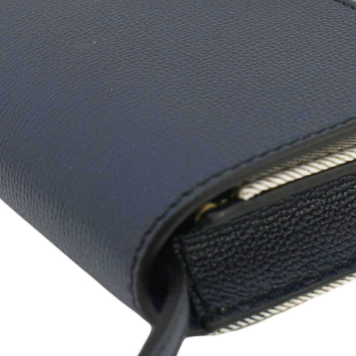 Burberry Hampshire Small House Check Wallet On Chain Crossbody Bag Navy Blue