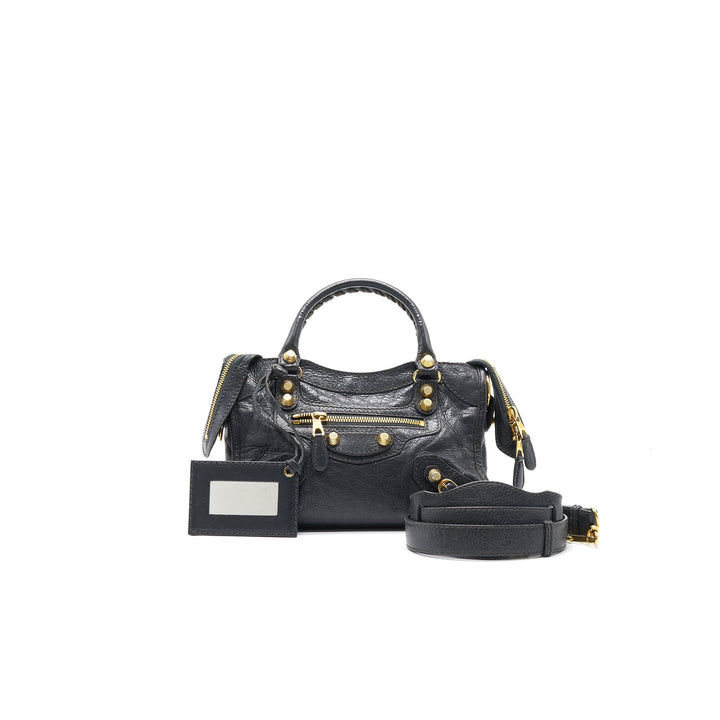 Top Quality Balenciaga Mini City Dark Grey GHW