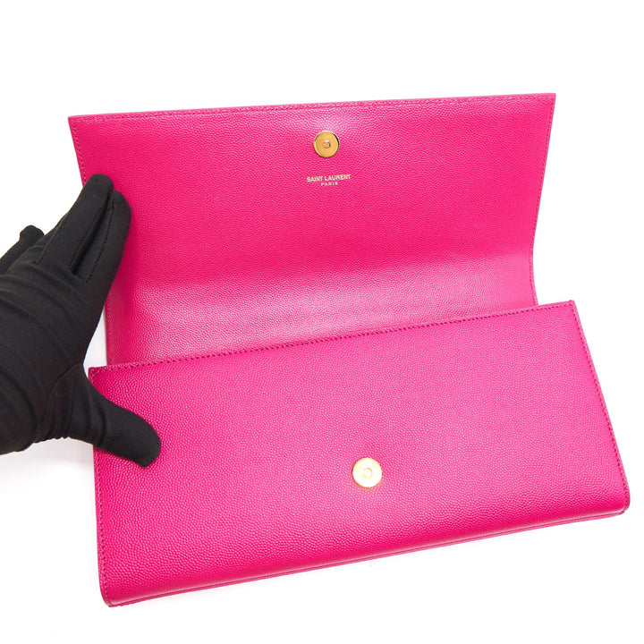 YSL / Saint Laurent Clutch Pink with GHW
