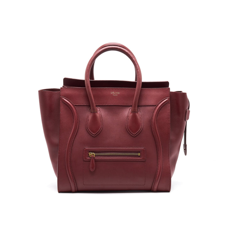 Celine MINI LUGGAGE HANDBAG IN DARK RED
