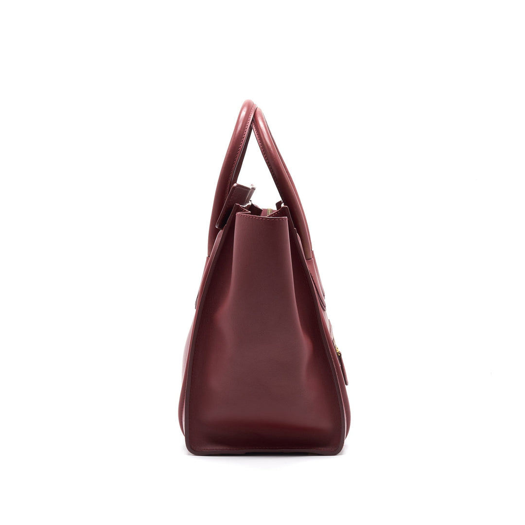 Celine MINI LUGGAGE HANDBAG IN DARK RED