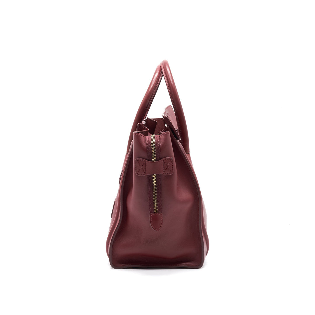 Celine MINI LUGGAGE HANDBAG IN DARK RED