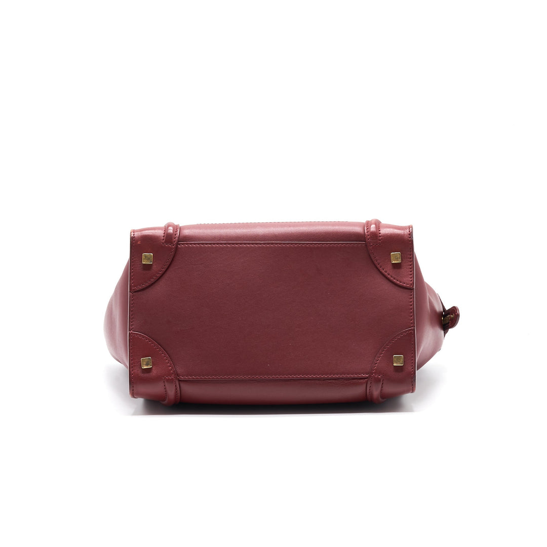 Celine MINI LUGGAGE HANDBAG IN DARK RED