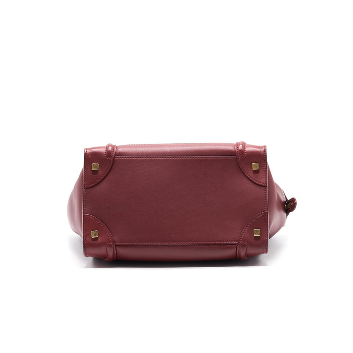 Celine MINI LUGGAGE HANDBAG IN DARK RED