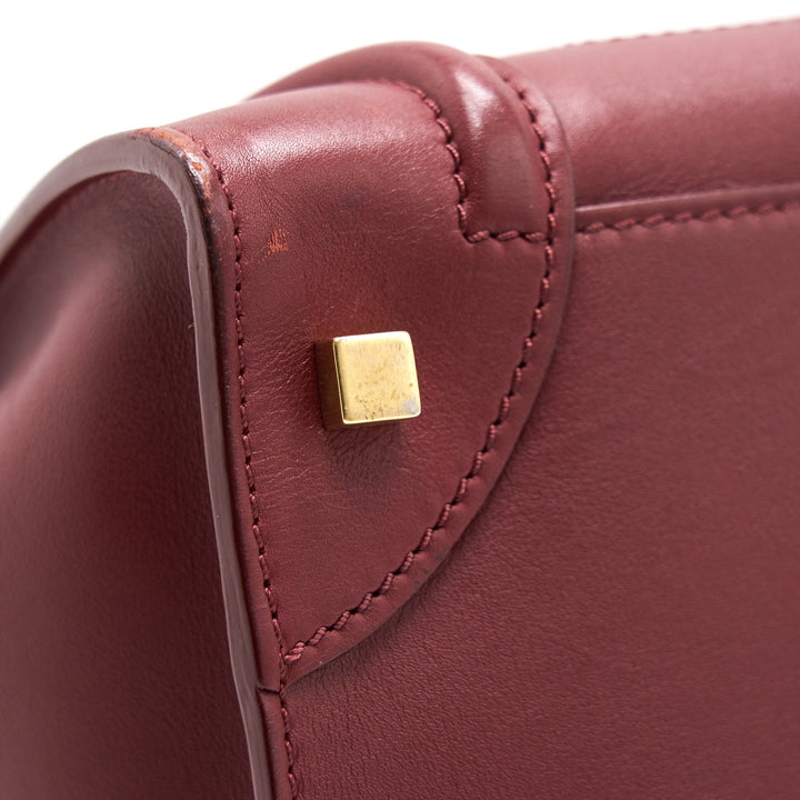Top Quality Celine MINI LUGGAGE HANDBAG IN DARK RED