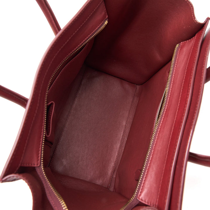 Top Quality Celine MINI LUGGAGE HANDBAG IN DARK RED