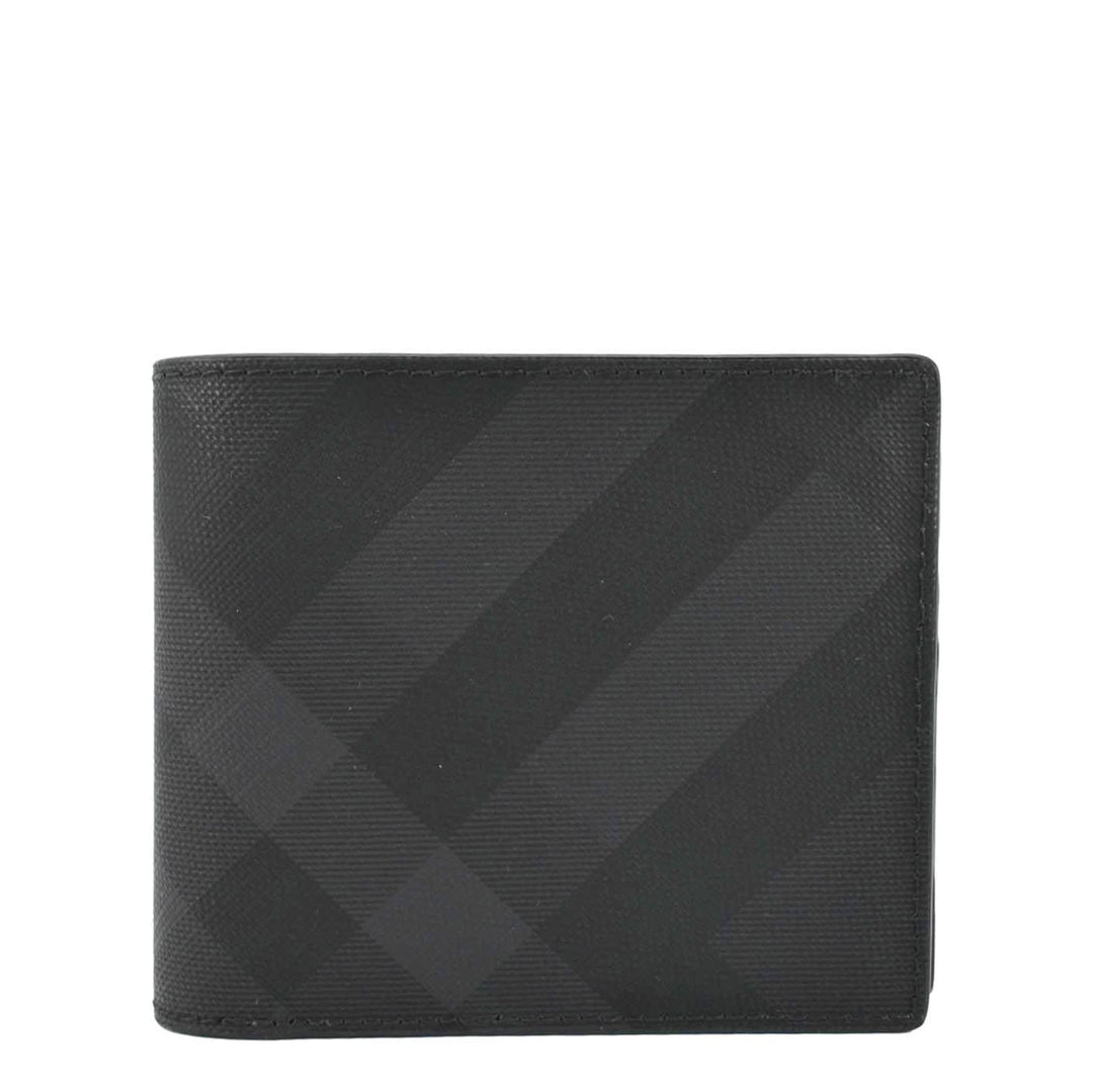 Burberry London Check-Print Canvas Bi-Fold Wallet Black
