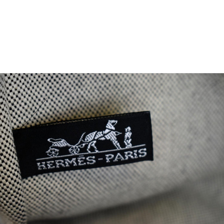 Top quality Hermes Garden Party Toile Leather Tote Bag Black/Beige