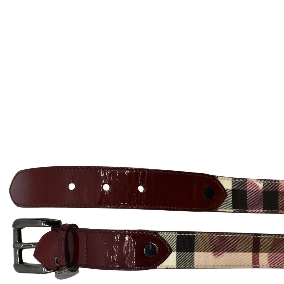 Burberry Nova Check Heart Belt Red Multicolor Size 32/80