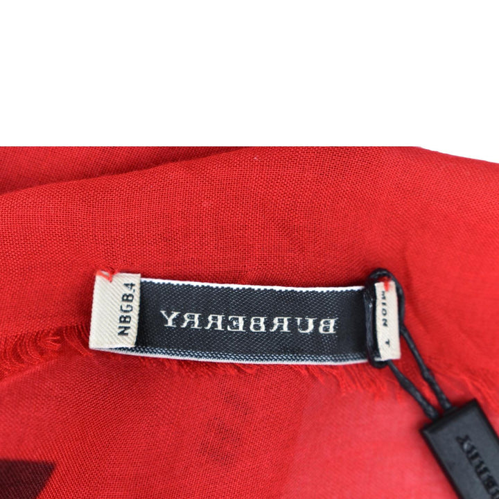Burberry Leopard Print Multicolor Scarf Red
