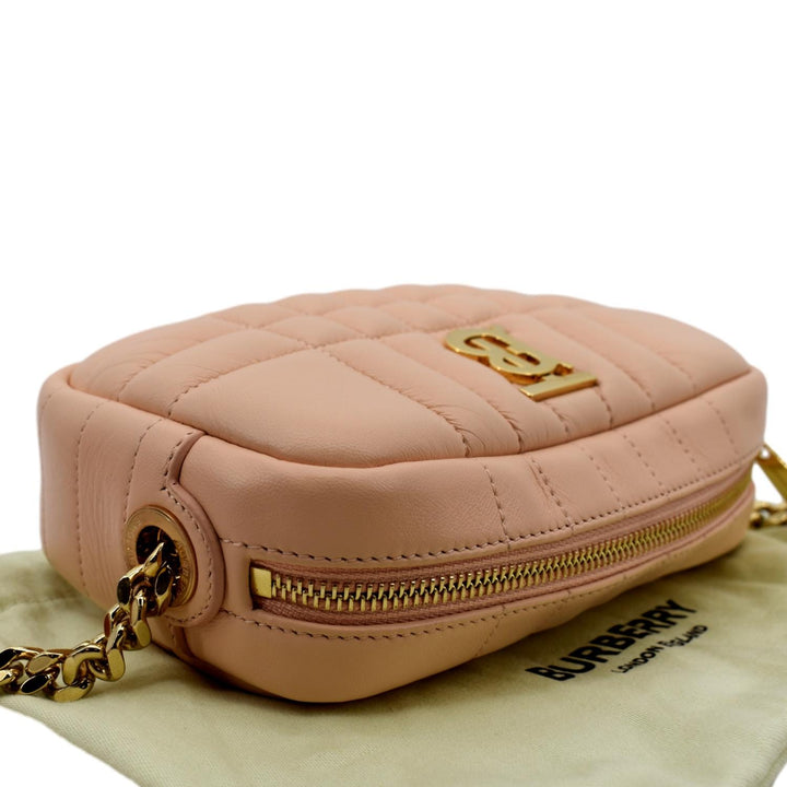 Burberry Lola Camera Mini Quilted Lambskin Leather Shoulder Bag Dusky Pink