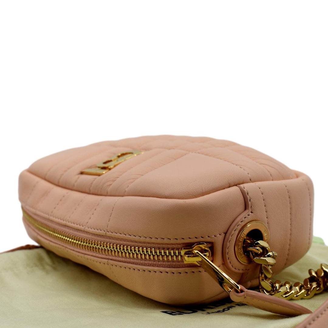 Burberry Lola Camera Mini Quilted Lambskin Leather Shoulder Bag Dusky Pink