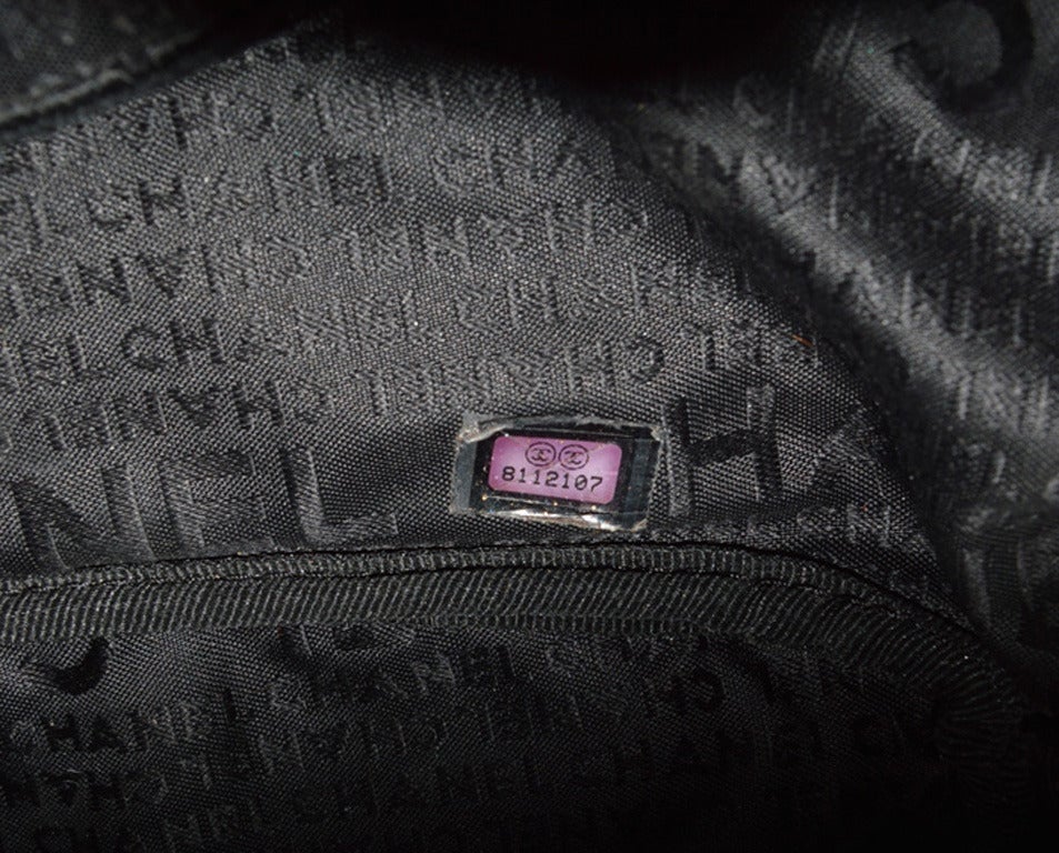 Top Quality Chanel Black Woven Linen and Leather CC Logo Cut Out Tote Bag