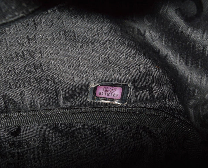 Top Quality Chanel Black Woven Linen and Leather CC Logo Cut Out Tote Bag