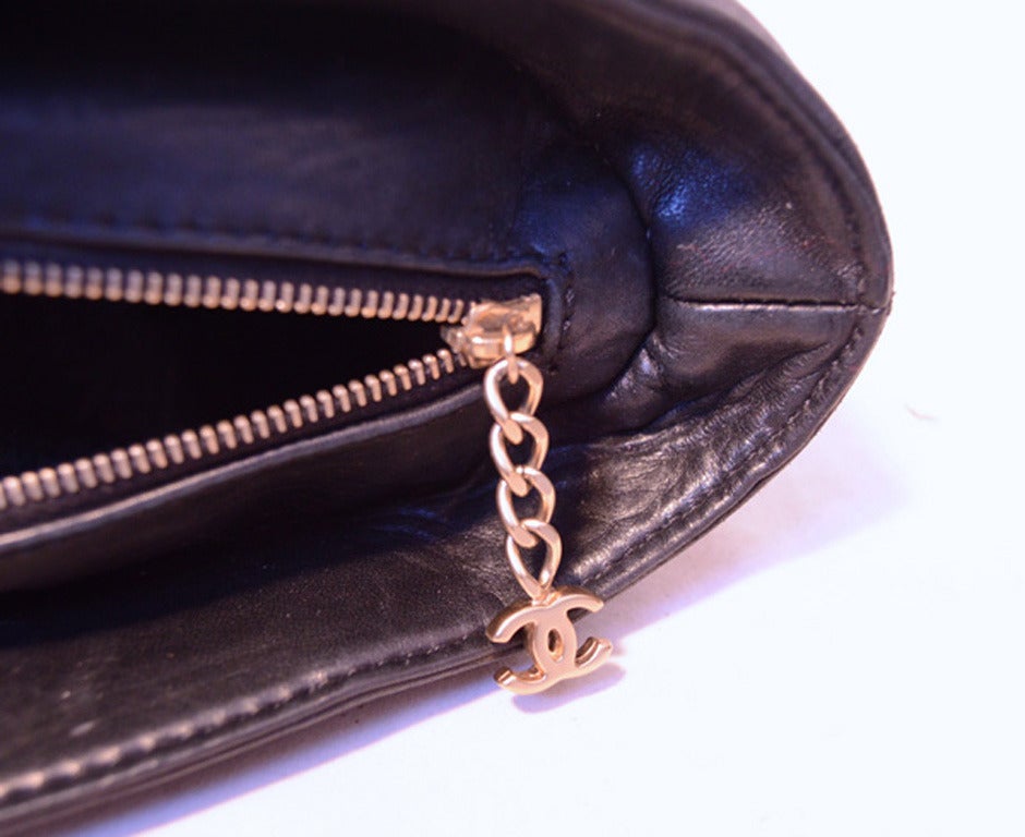 Top Quality Chanel Black Woven Linen and Leather CC Logo Cut Out Tote Bag