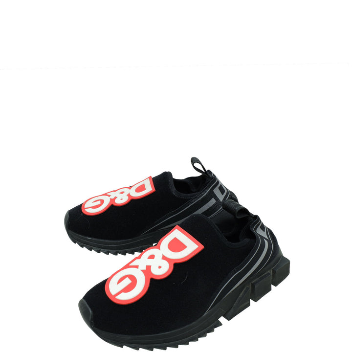 Dolce & Gabbana Tricolor "D&G" Patch Stretch Slip On Sneakers 36