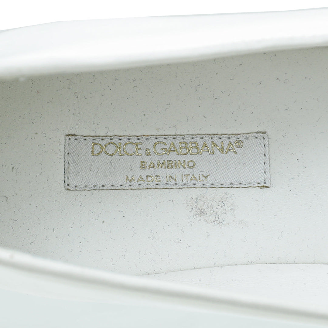 Dolce & Gabbana White Bow Heart Ballerina 38