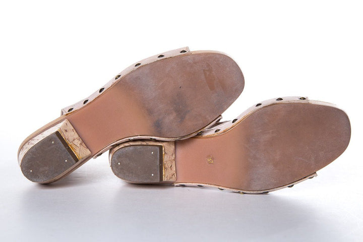 Derek Lam Nude Pebbled Leather Sandals SZ 37