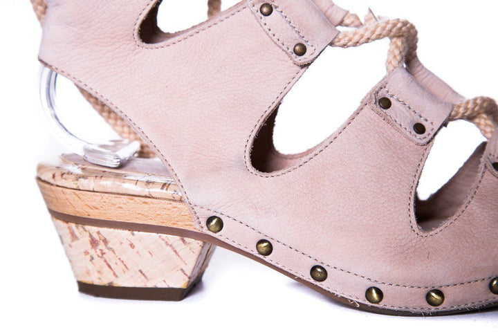 Derek Lam Nude Pebbled Leather Sandals SZ 37