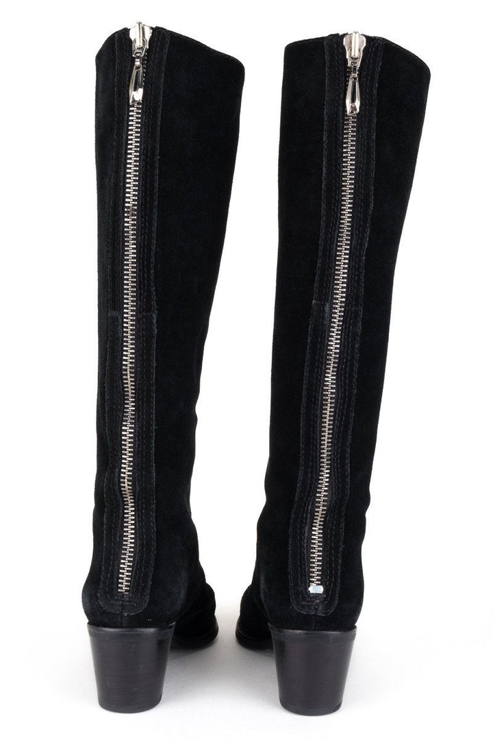 Diane Von Furstenburg Black Suede Knee High Boots 8