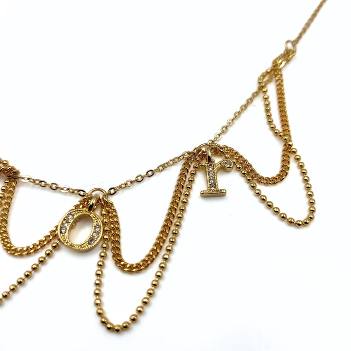 Top quality Dior women's necklace in golden metal and rhinestones