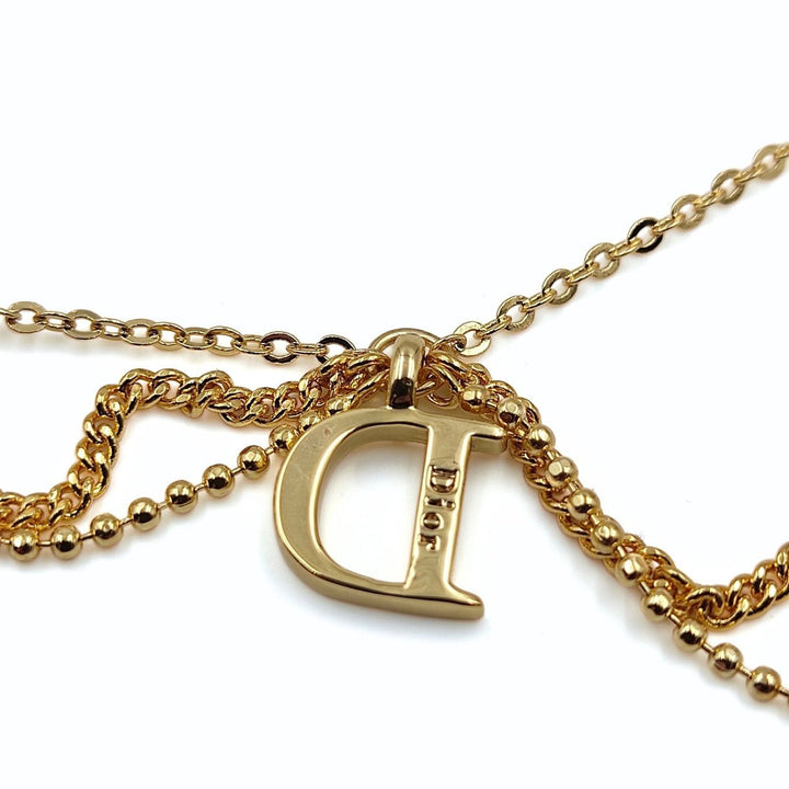 Top quality Dior women's necklace in golden metal and rhinestones