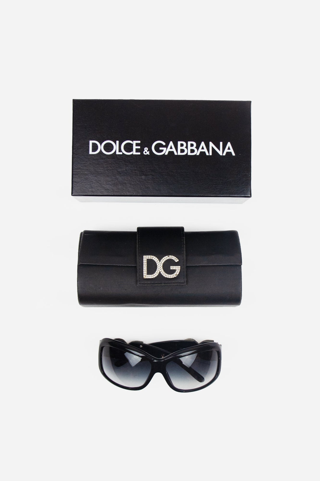 Black Round Frame Diamond Logo Sunglasses