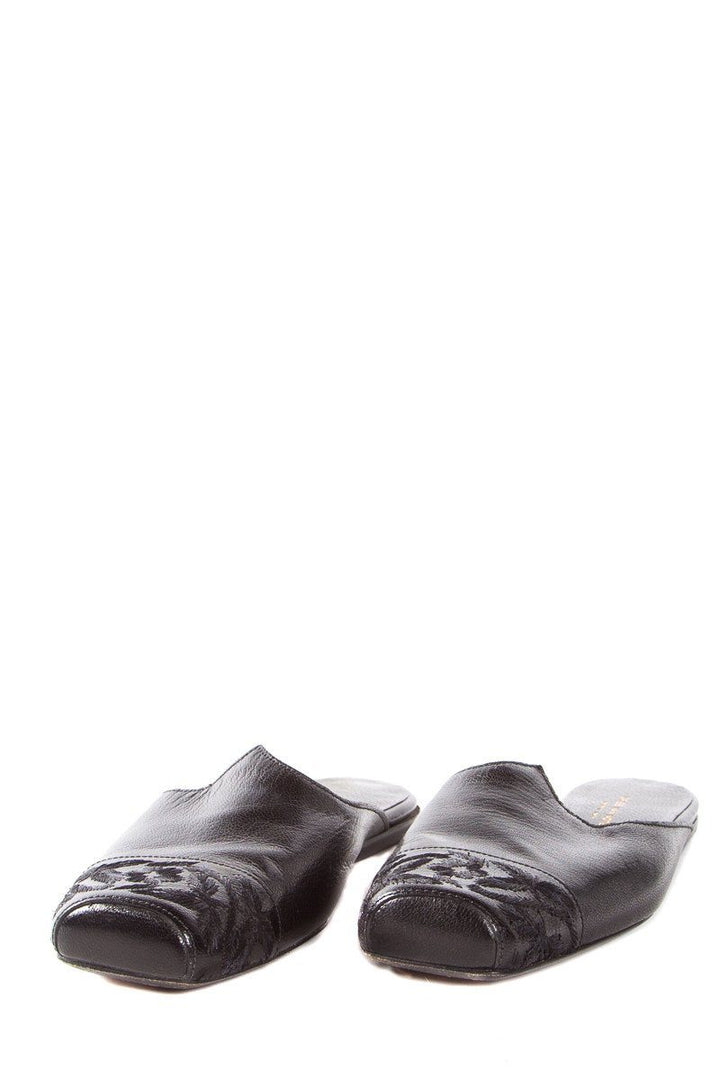 Dries Van Noten Black Leather Mule Flats SZ 35.5