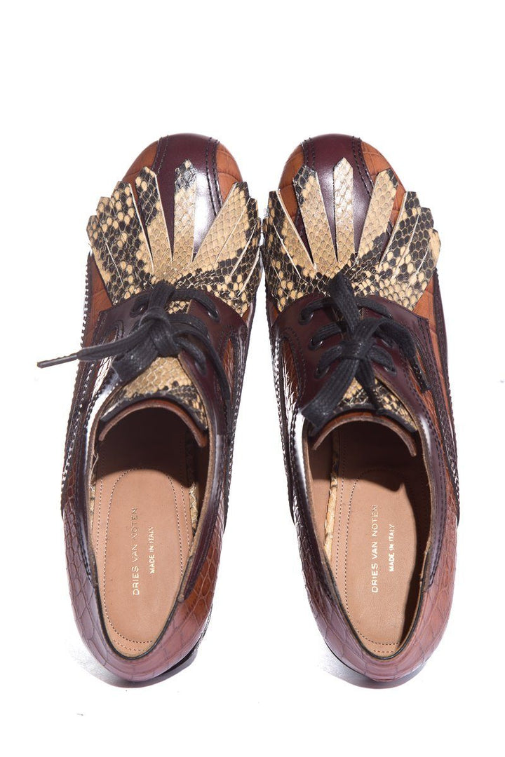 Dries Van Noten Brown Leather Booties SZ 40.5