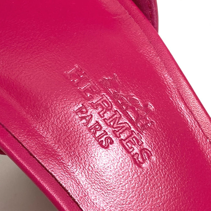 Hermes Hロゴ レジェンド ウェッジソール サンダル レザー レディース