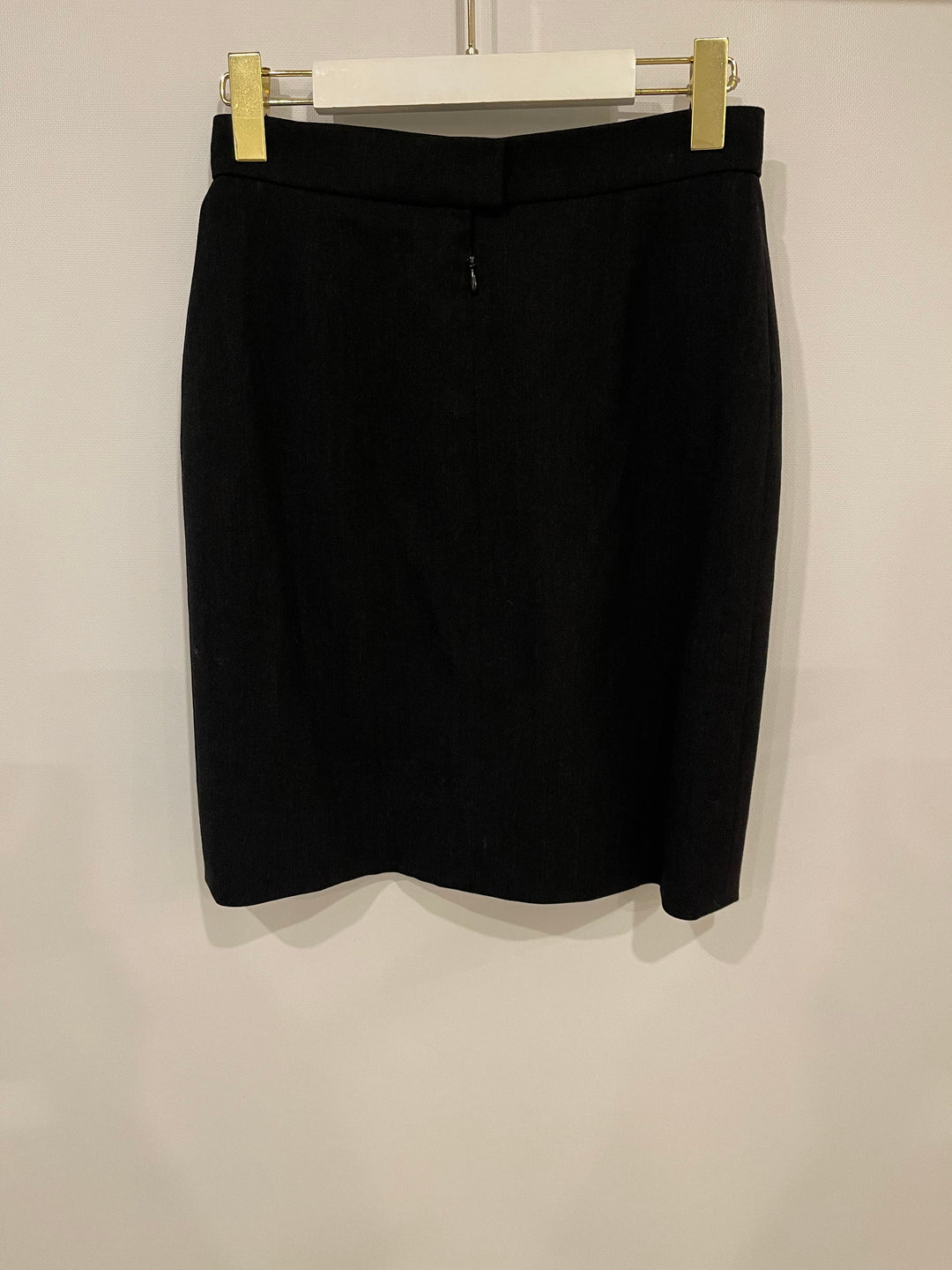 *HOT* Top Quality Chanel 1994 Vintage Black and Yellow Wool Jacket & Midi Skirt Set with CC Logo Button Details Size FR 40 (UK 12)