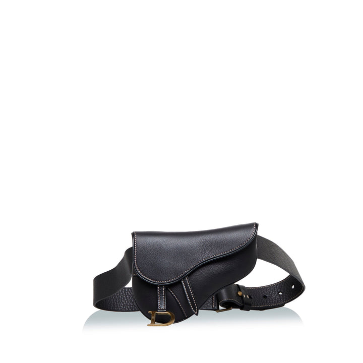 Top quality Dior Saddle Belt Bag Black Calfskin