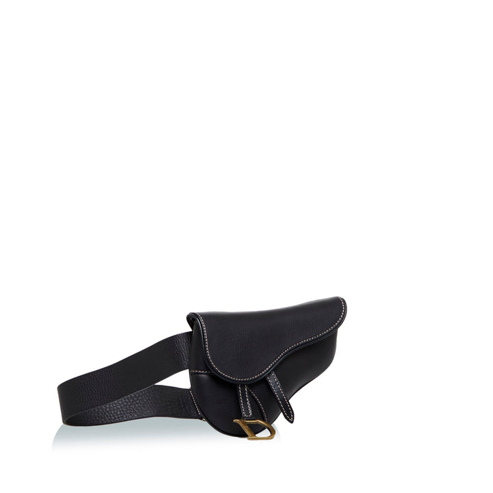 Top quality Dior Saddle Belt Bag Black Calfskin