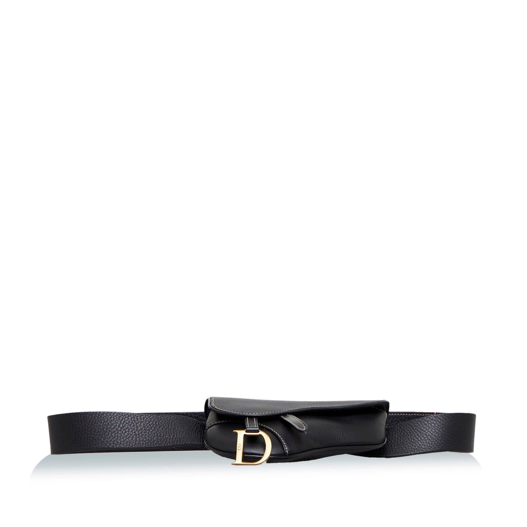 Top quality Dior Saddle Belt Bag Black Calfskin
