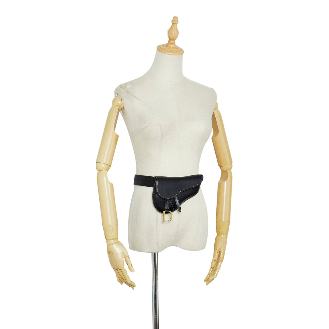 Top quality Dior Saddle Belt Bag Black Calfskin