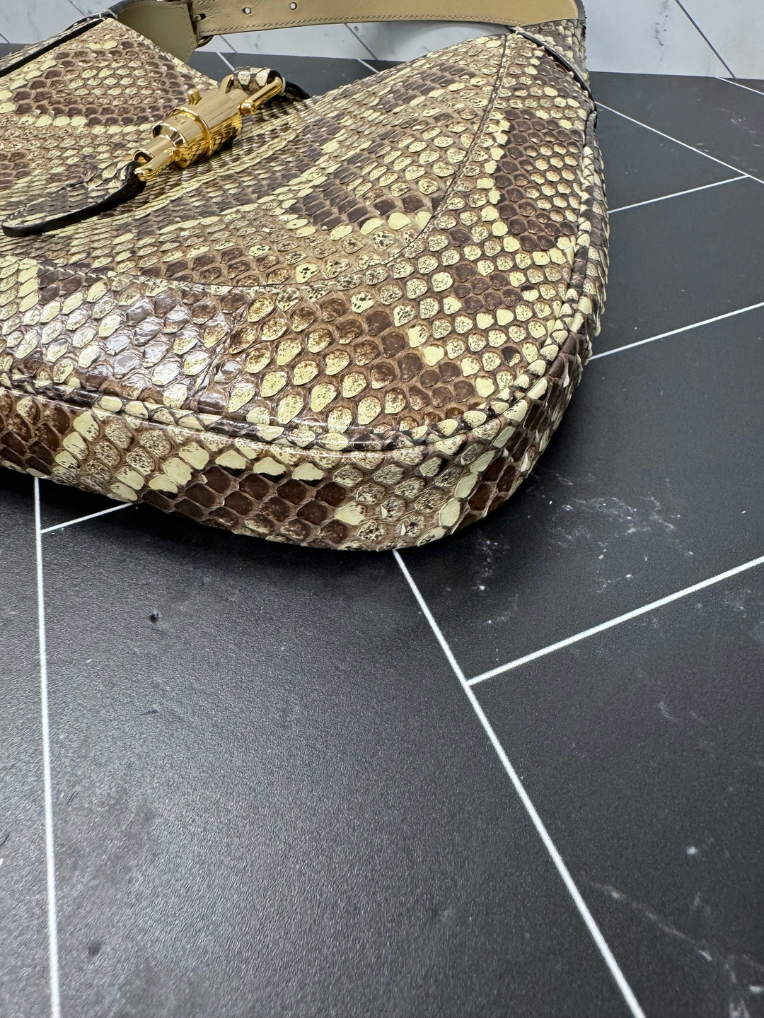 LIKE NEW Gucci Python Small Jackie Bag